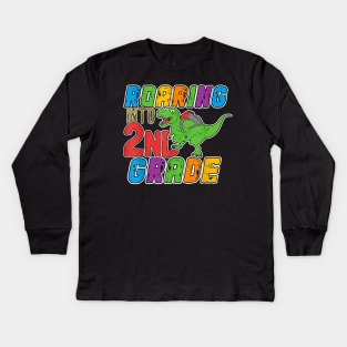 2nd Grade Dinosaur T Rex Back to School T Shirt for Boys Kids Long Sleeve T-Shirt
